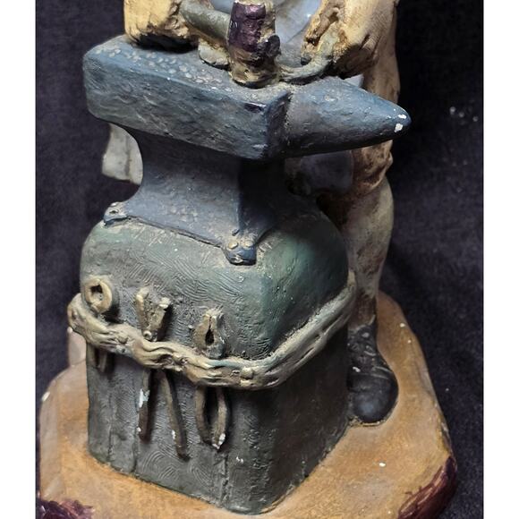 Vintage Blacksmith Figurine Smiling While Working Hard Collectible Home Decor - Picture 2 of 10